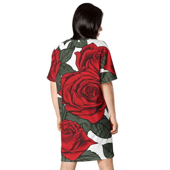 Red Rose Rhapsody All-Over T-Shirt Dress product image (2)