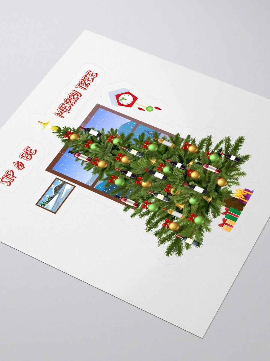 Sip And Be Merry Tree - Funny Christmas Sticker product image (3)