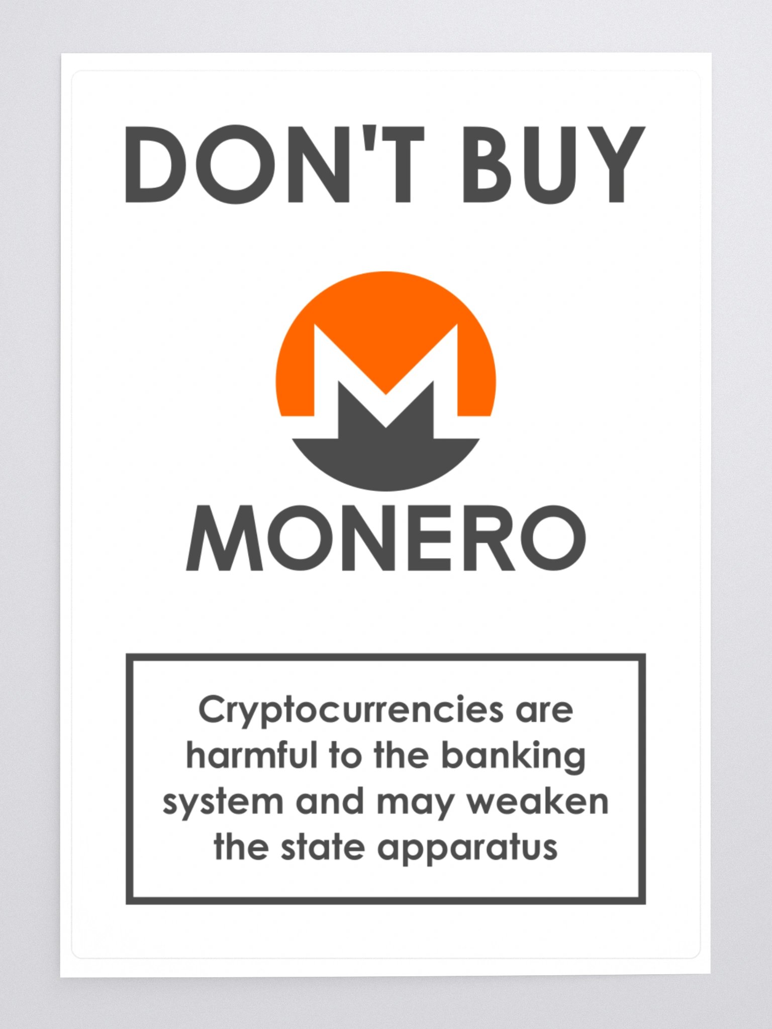 Don't Buy Monero Sticker product image (3)