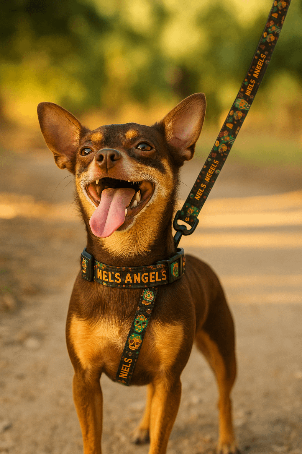 Mel’s Angels Day of the Dead Dog Collar & Leash Set product image (1)