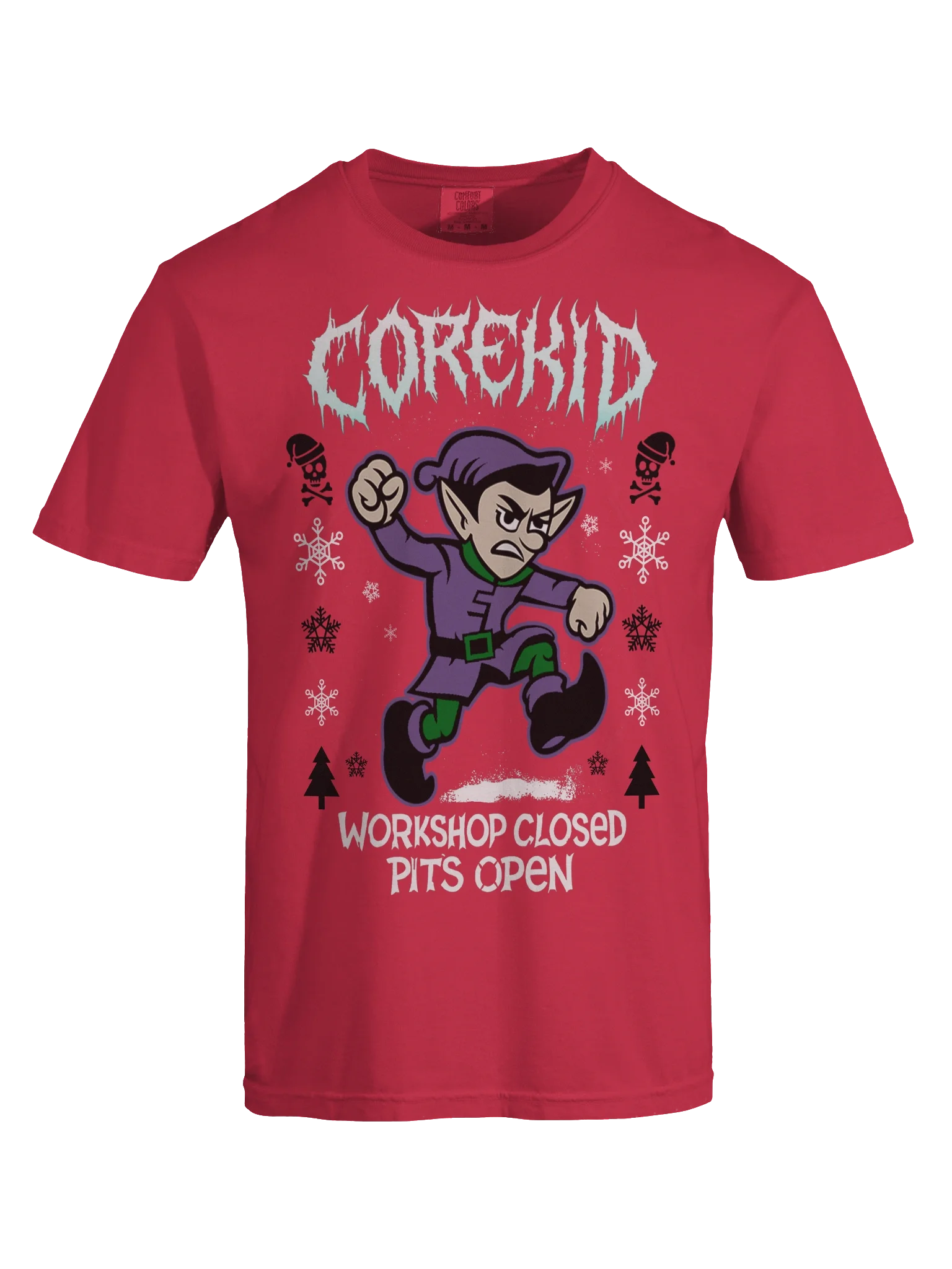 “WORKSHOP CLOSED, PITS OPEN” Holiday Colored T-Shirt product image (4)