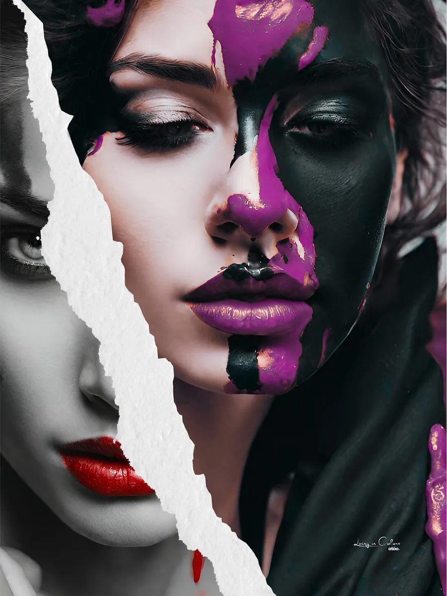 Living in Colors | Purple, red and beyond | Framed Collage Painting product image (1)