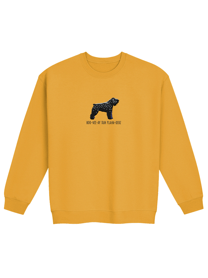 Boo-Vee-Ay Duh Flahn-Derz Sweatshirt (Embroidered) of a Bouvier Des Flandres(Black) product image (13)