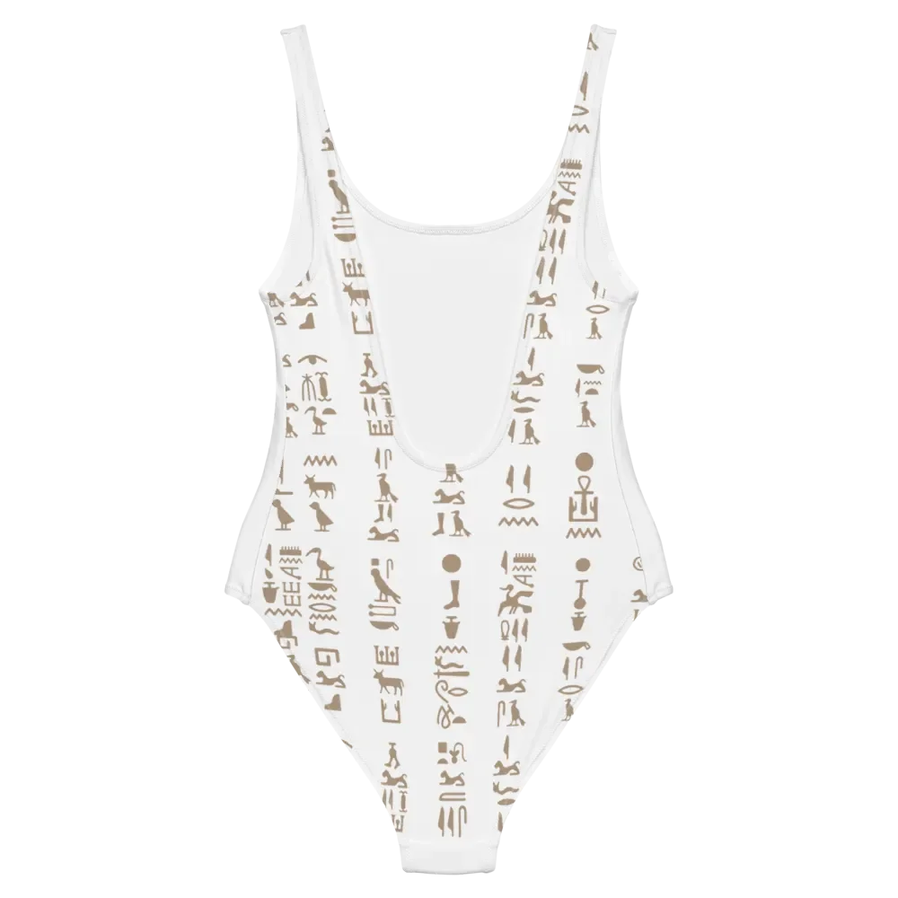 Isis Hieroglyphics Combi White All-Over Swimsuit product image (6)