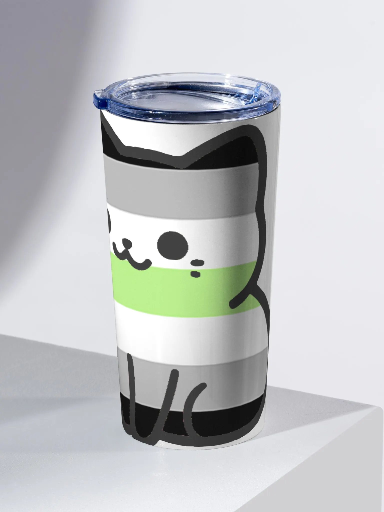 Agender Pride Kitty Tumbler Cup product image (2)