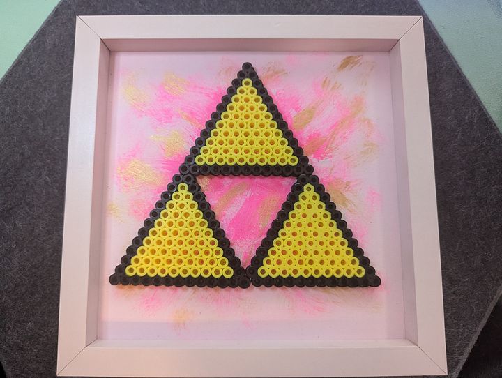Framed Triforce Perler Wall Hanging product image (1)