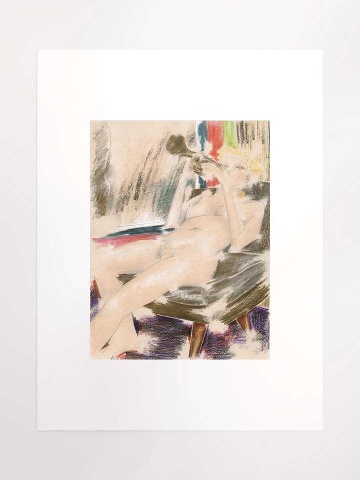 Woman Playing a Trumpet 1985 print product image (2)
