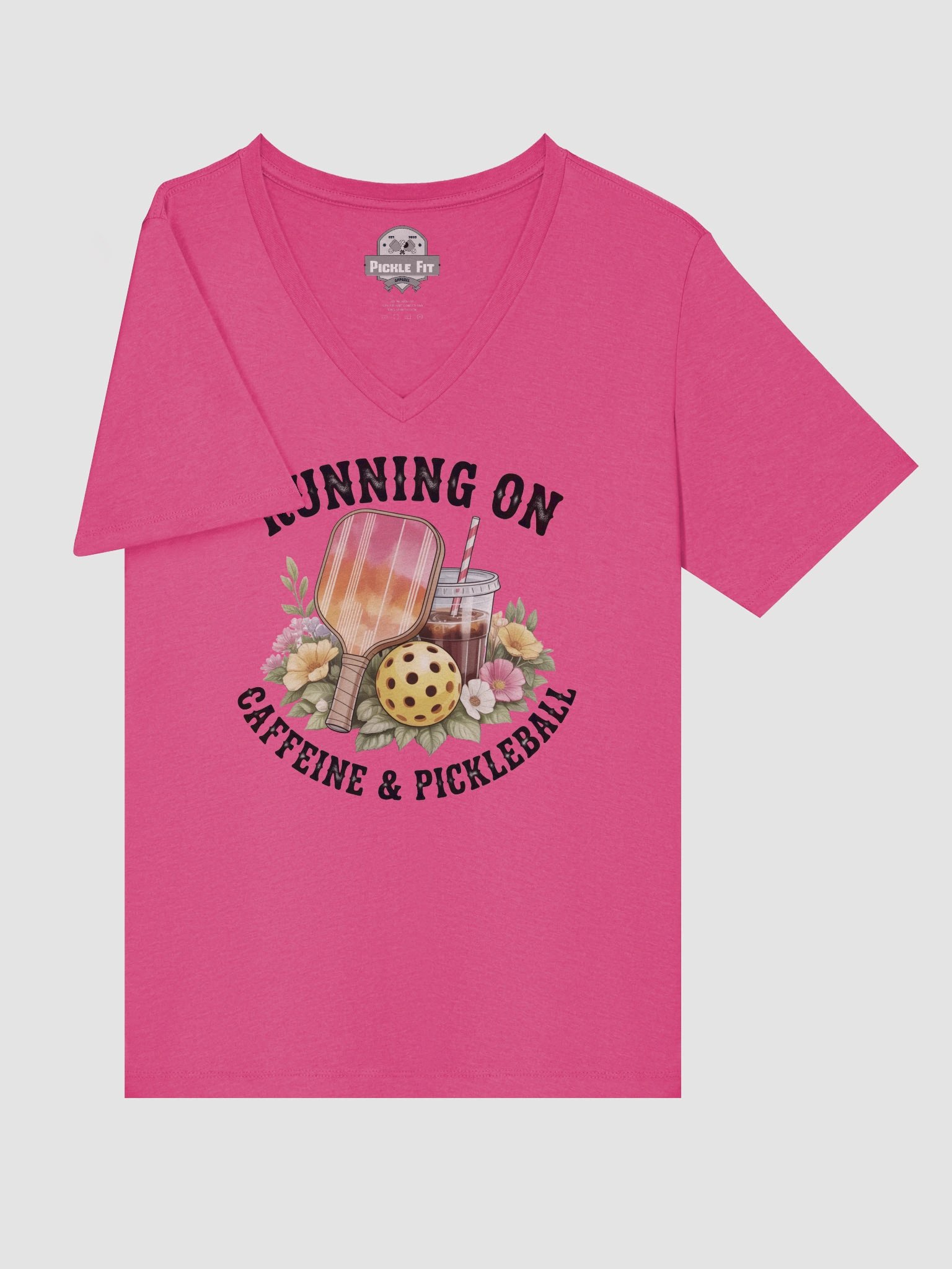 Running On Caffeine & Pickleball Women's V-Neck Tee product image (18)