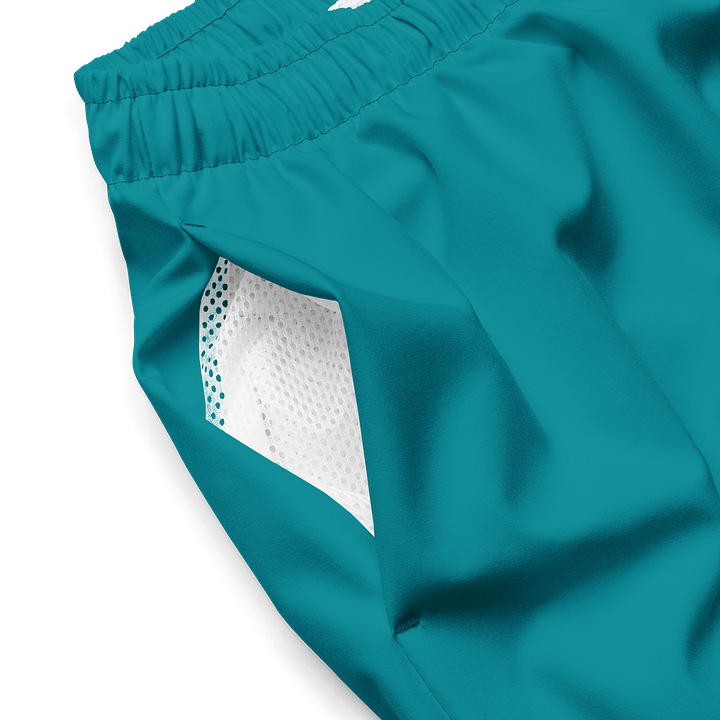 Pacific Ocean Blue Solid Color Men's Swim Trunks product image (1)