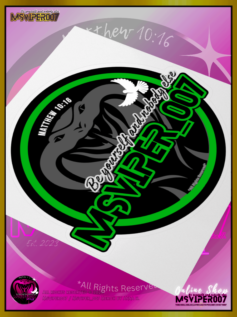 Sticker - "MsViper_007™ Brand Classic" [green/blk emblem] Support&Sport Kiss cut Stickers By Anna H. product image (3)