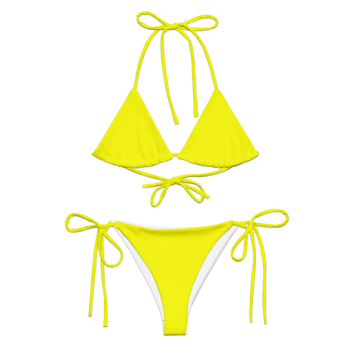 Plain Color Bright Yellow String Bikini Set product image (1)