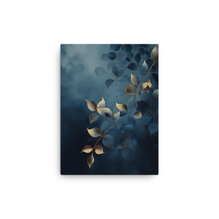Golden Veil – Abstract Botanical Elegance in Blue and Gold product image (13)