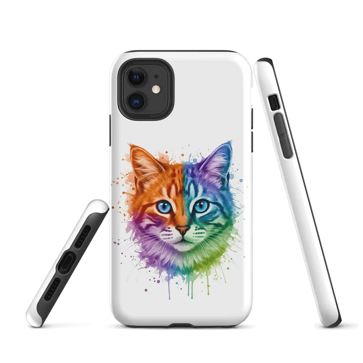 Watercolor Splash Cat Face Tough iPhone® Case product image (1)