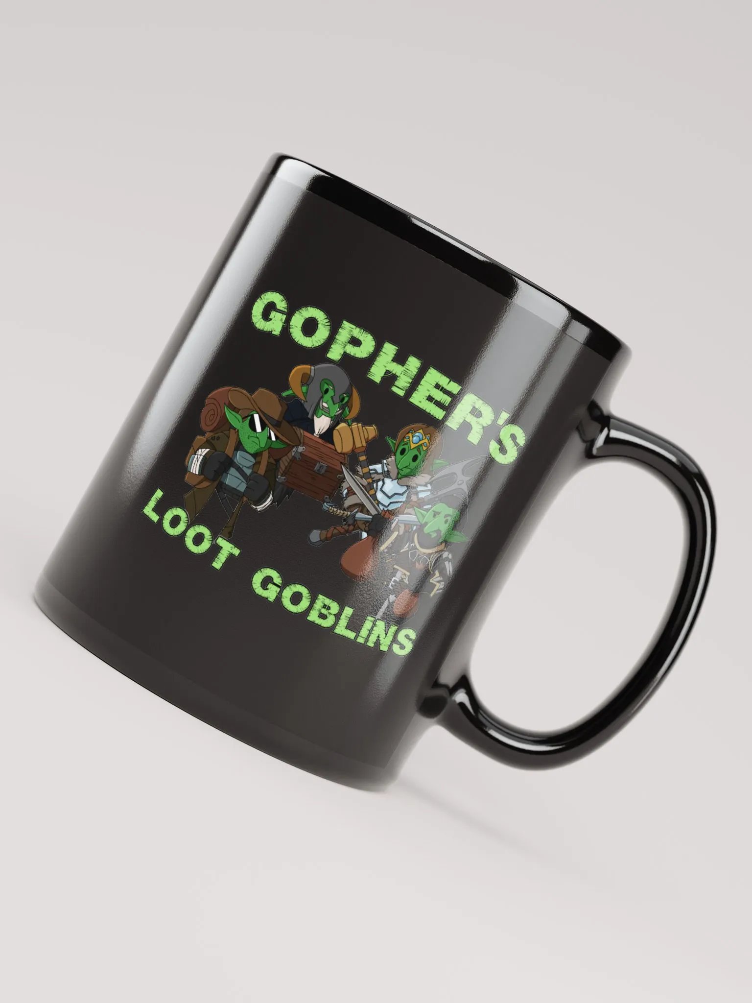 Gopher's Green Loot Goblins Black Mug product image (4)