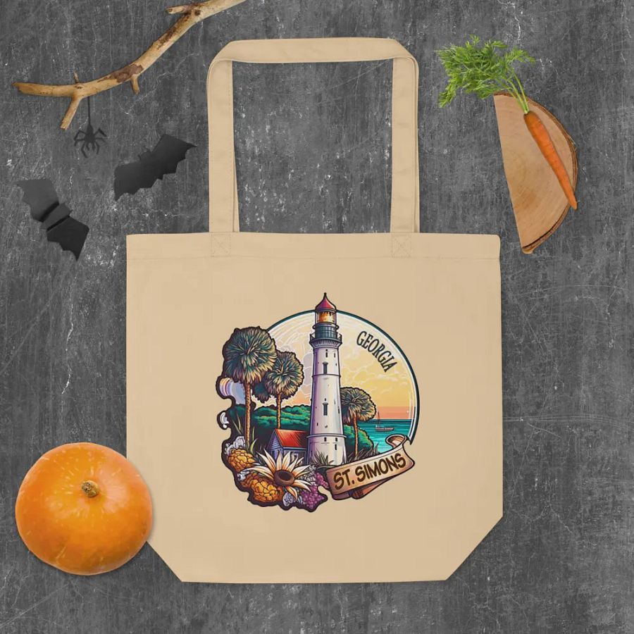Saint Simons Island Scenic Lighthouse Tote Bag product image (10)