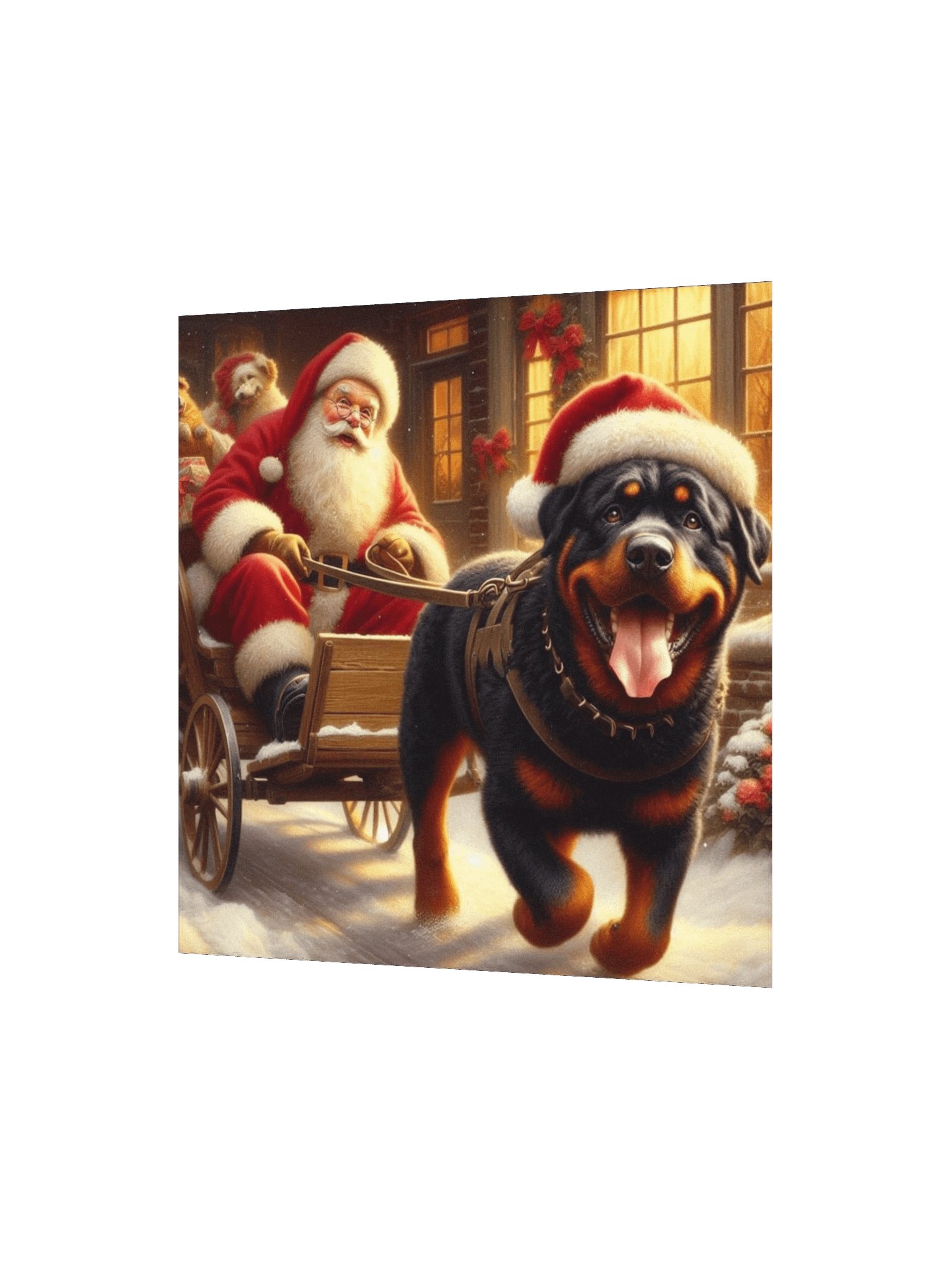 Rottweiler Santa's Sleigh Ride Poster product image (9)