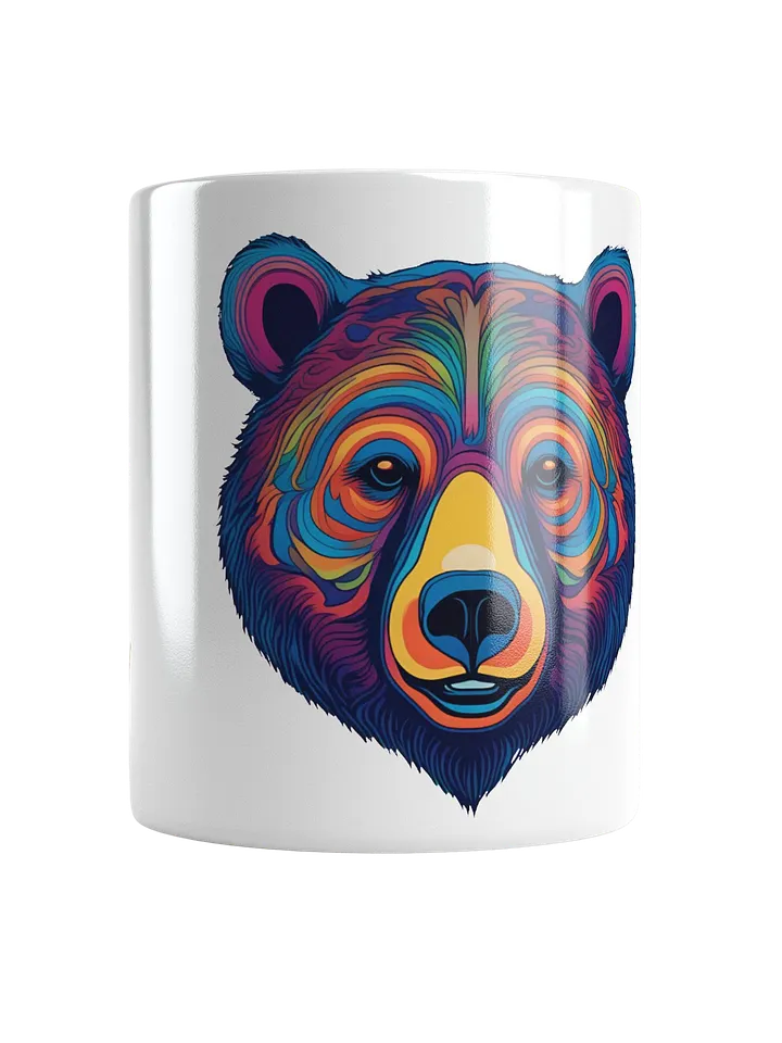 Vibrant Bear Face White Glossy Mug product image (1)
