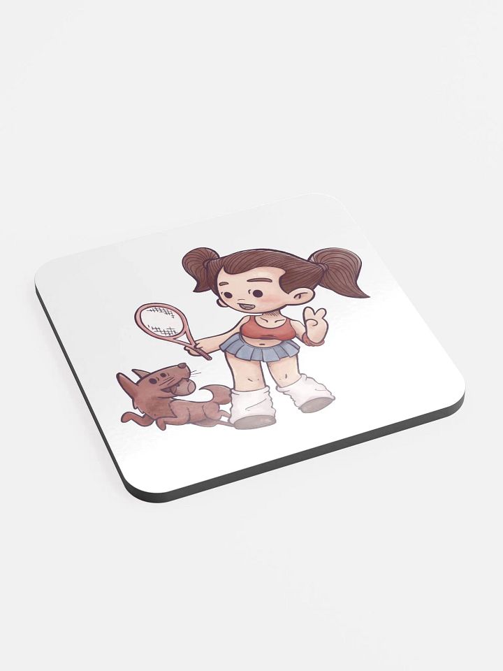 She & Her Pet | Glossed Cork Coaster product image (2)