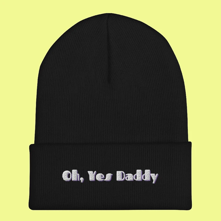 'Oh, Yes Daddy' Embroidered Cuffed Beanie product image (1)