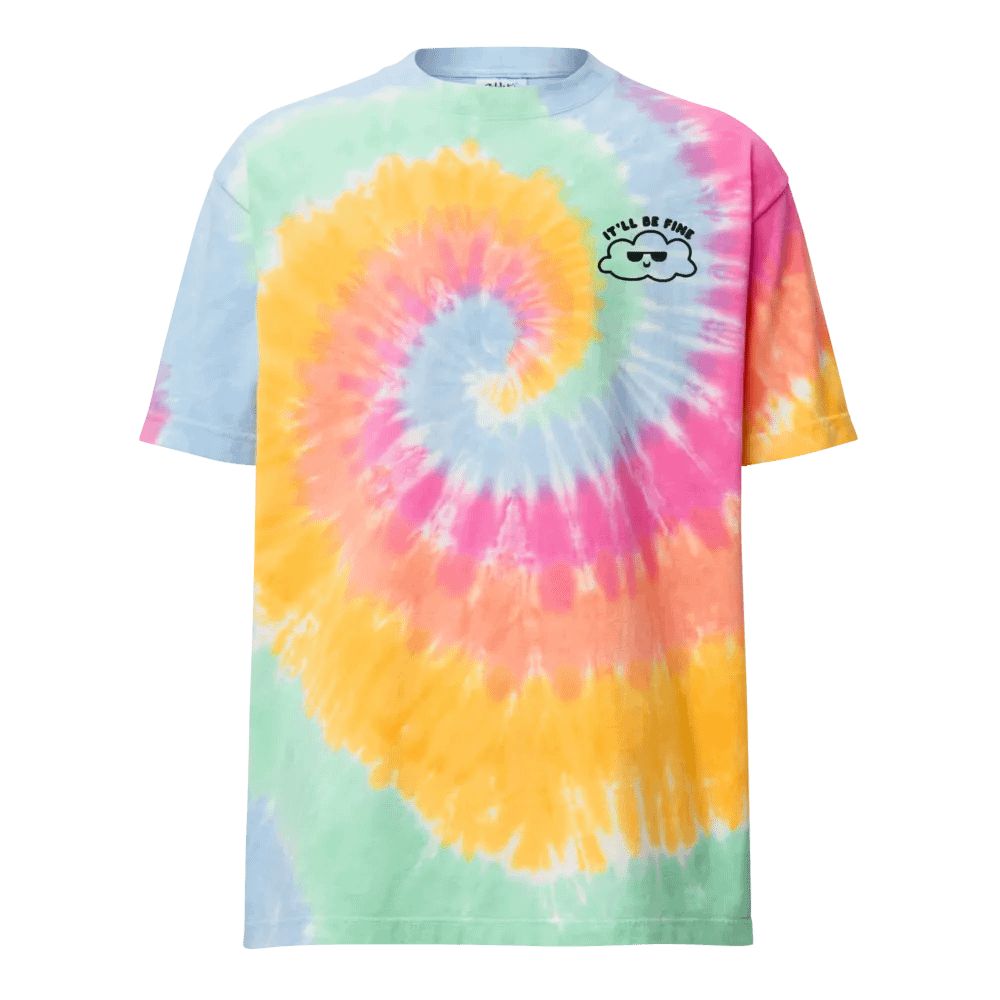 It'll Be Fine Tie Dye Tee - pastel (embroidered) product image (3)