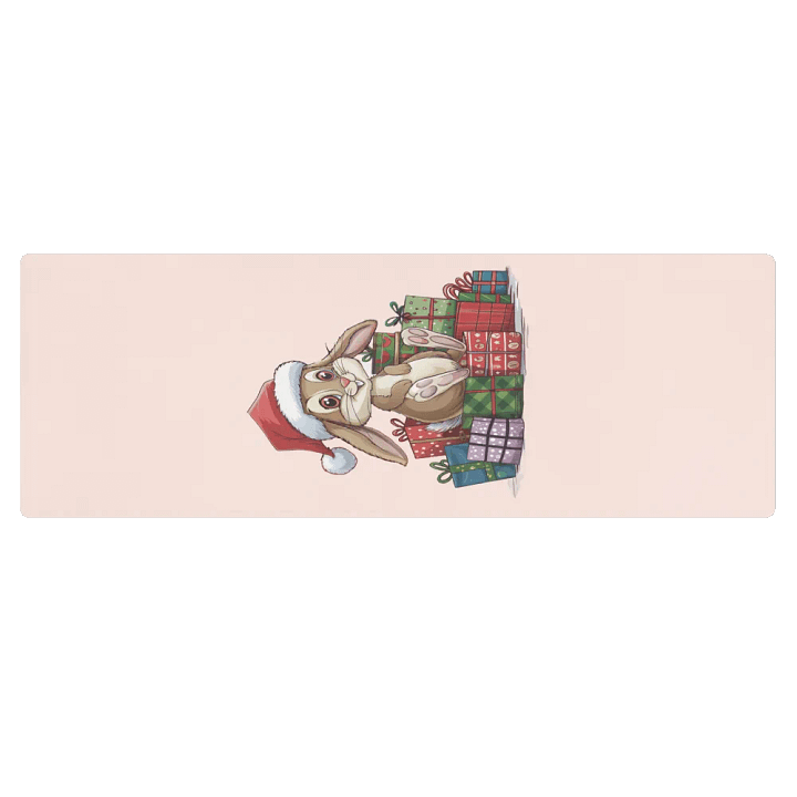 Santa Bunny pink Yoga Mat product image (1)