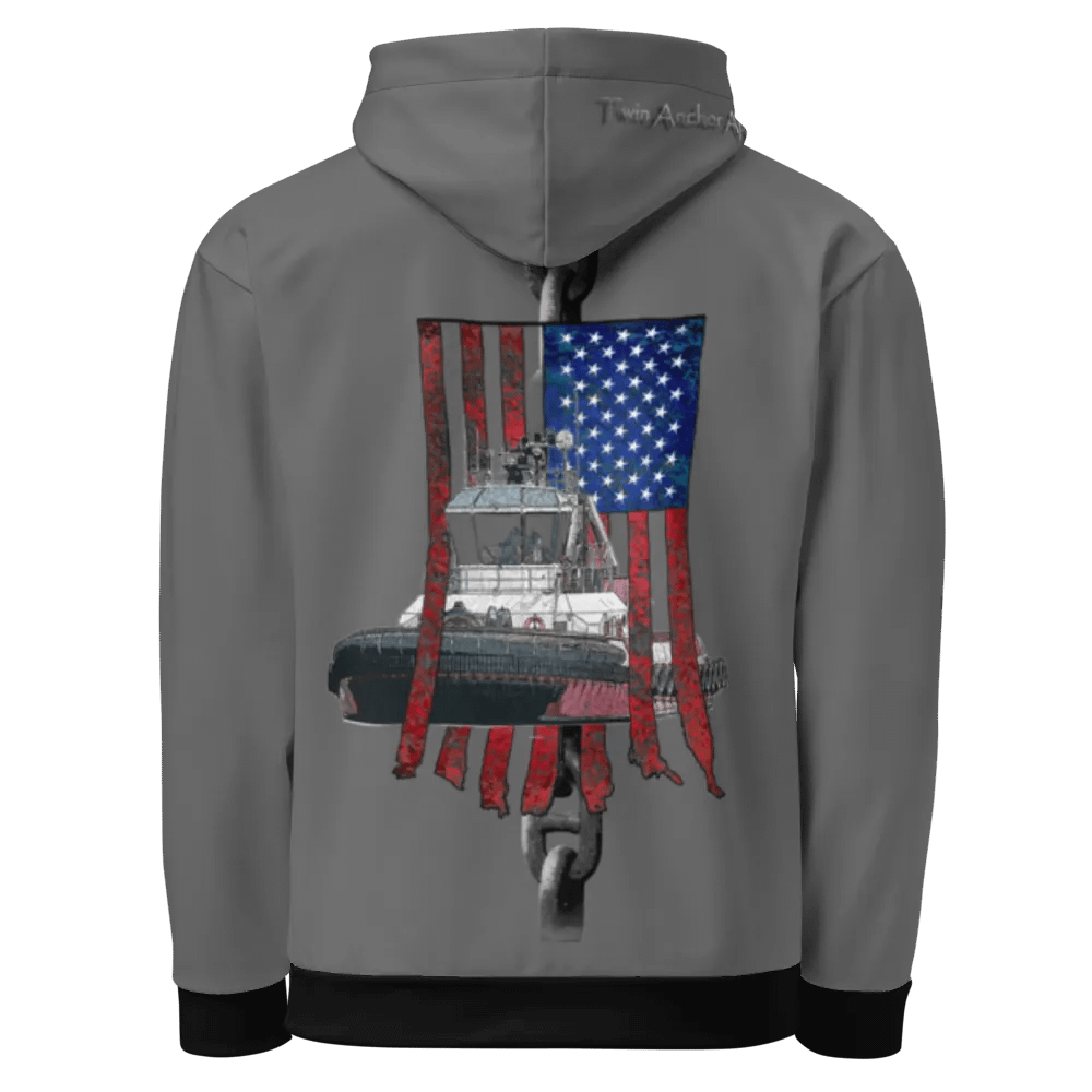 Gray Chain Athena Tug & CE Flage Hoodie product image (1)