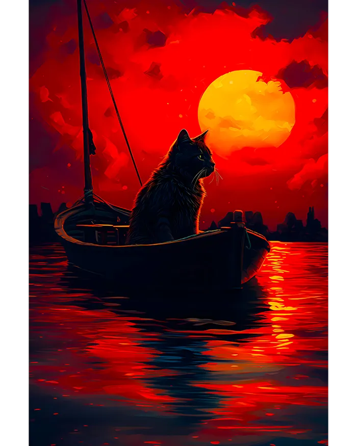 Cat on a Boat Poster product image (1)