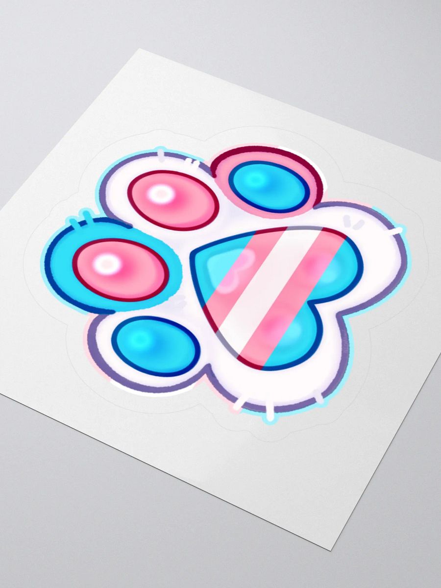 Trans Pride Paw Print Kiss Cut Stickers product image (3)