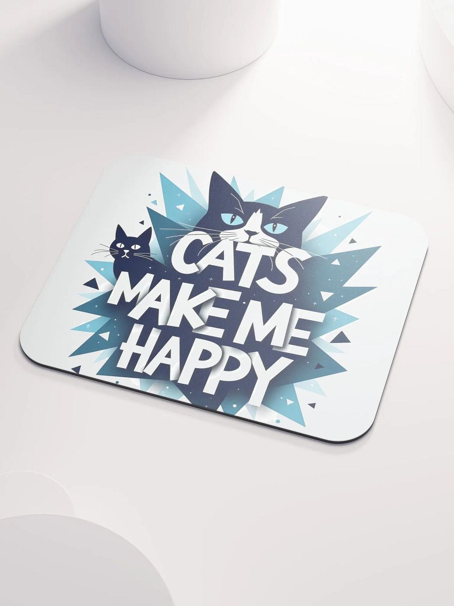 Geometric Cat Happiness Mouse Pad product image (4)
