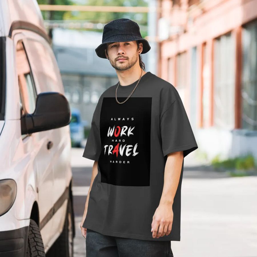 Work Hard Travel Harder Unisex Tshirt product image (6)