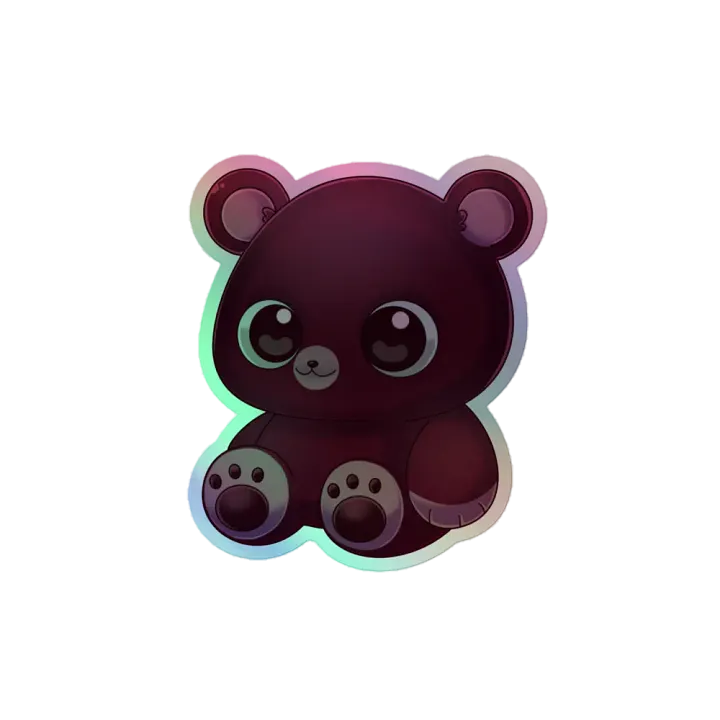 Afro the Bear Holographic Sticker product image (2)