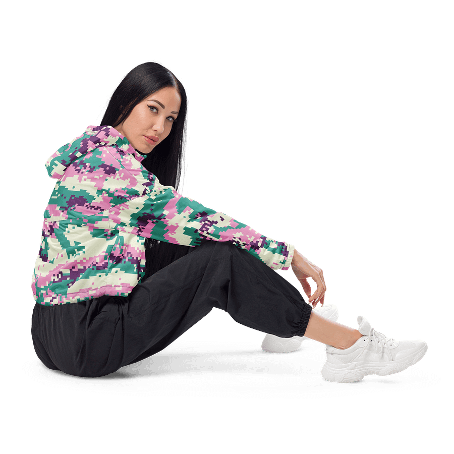 Pixelated Camo Chic Cropped Windbreaker product image (6)