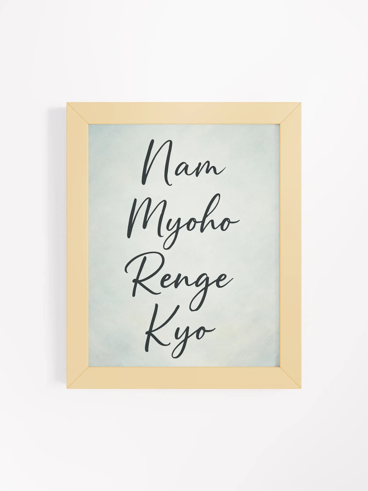 Elegant Framed Calligraphy Nichiren Buddhism Sacred Mantra Wall Art product image (4)