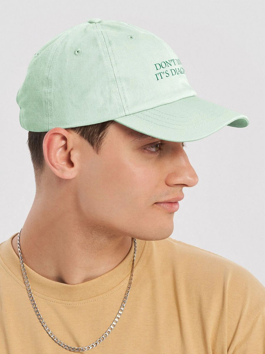 DW, IT'S DIAGNOSED. (green) embroidered pastel dad hat product image (6)