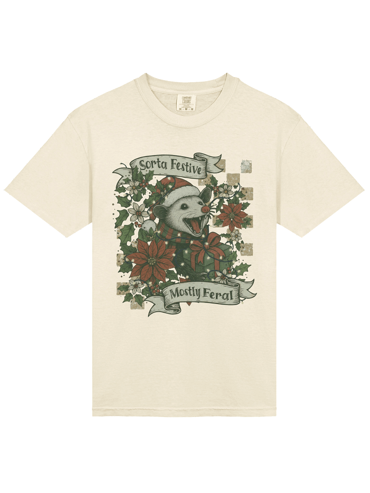 Sorta Festive, Mostly Feral | Vintage Opossum Christmas Tee product image (2)