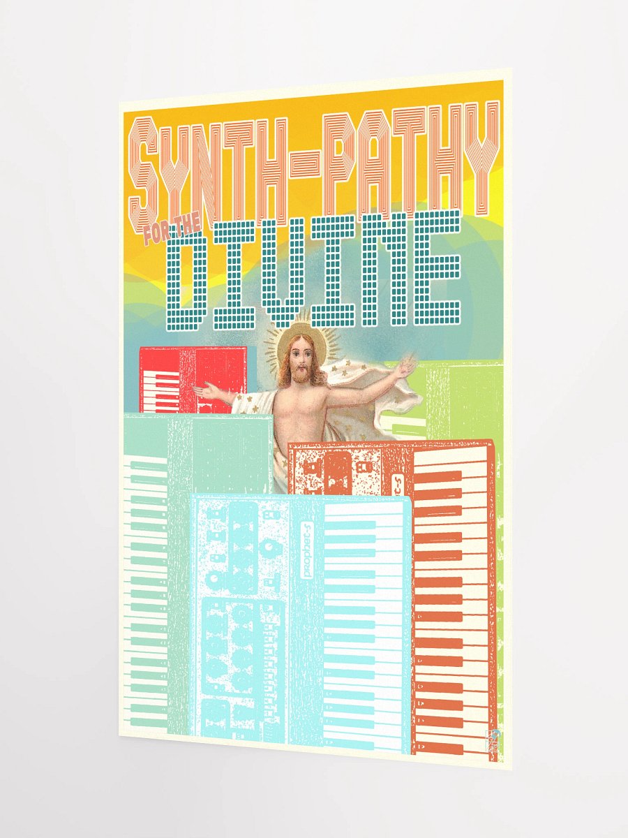 Synth-pathy for the divine, Prophet5 tribute, by Frank Fonik, Techno EDM Matte Paper Poster product image (6)