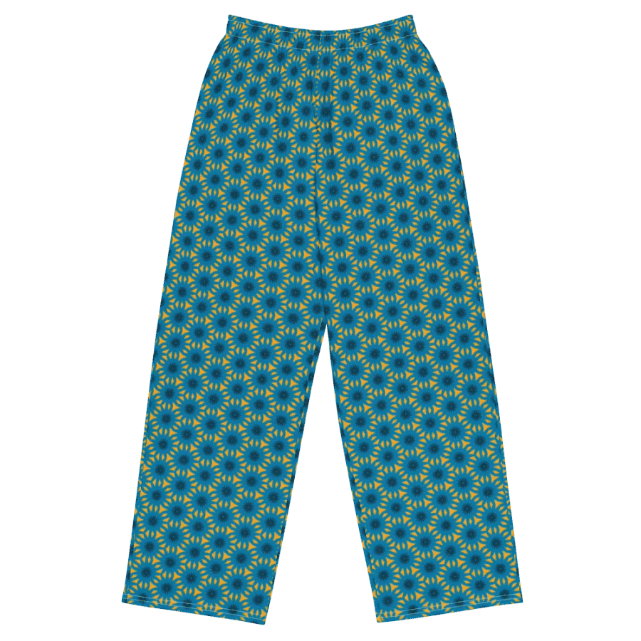 Blue Sea Urchins Dancing in a Sunny Day Wide-Leg Pants product image (5)
