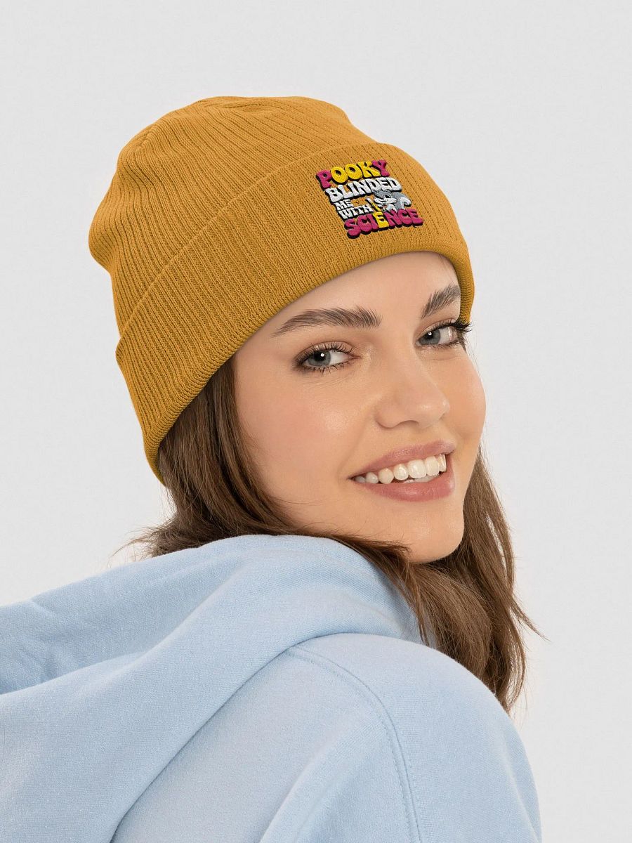 Organic Cotton Embroidered Beanie: Pooky Blinded me with science product image (7)
