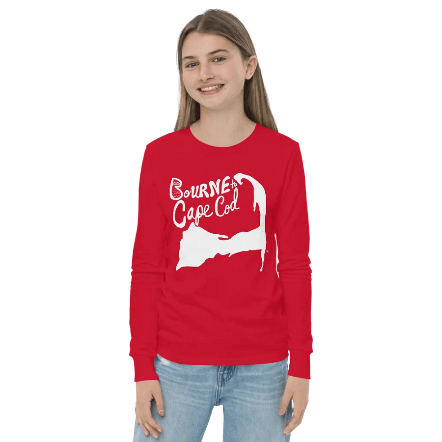 Girls' | BOURNE to Cape Cod™ | Youth Long Sleeve Tee | Coastal Cool for the Next Generation | White Logo product image (26)
