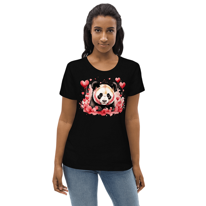 Panda Perfection: Playful Women's Fitted Tee product image (2)