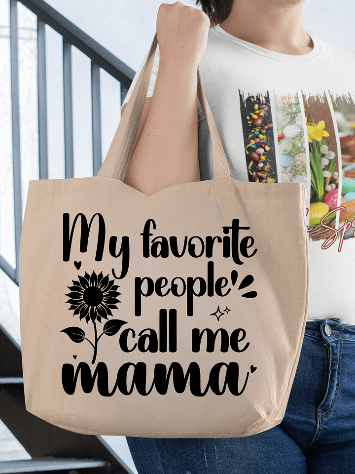 My Favorite People Call Me Mama, Eco Tote Bag - Cream product image (1)