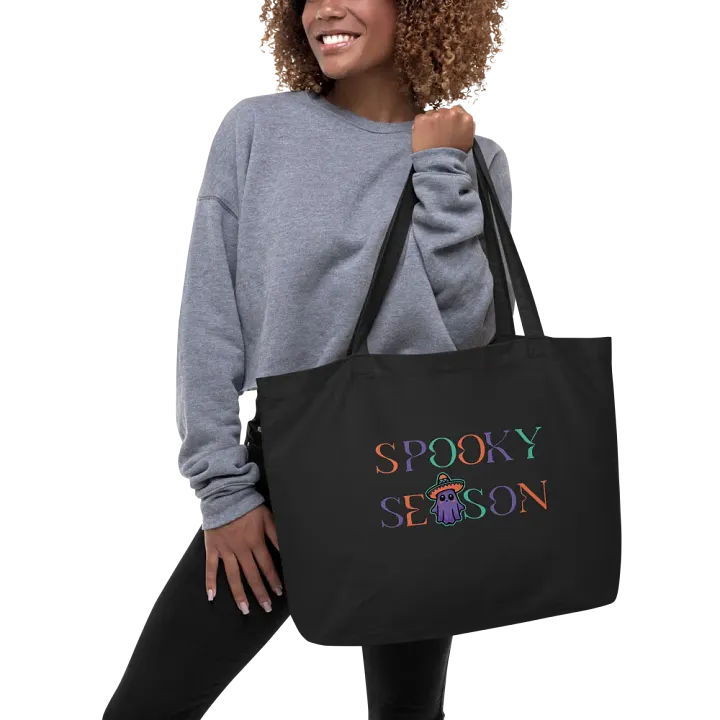 Spooky Season Sombrero Ghost Colorful Organic Cotton Tote product image (2)