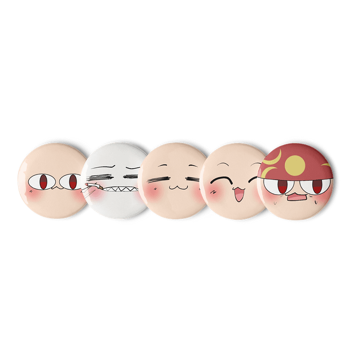 Neco family face pin buttons product image (1)