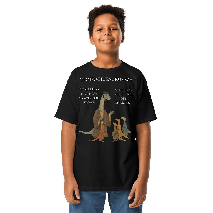 Confuciusaurus - Don't Get Chomped Funny Philosphical Dinosaur Shirt product image (1)