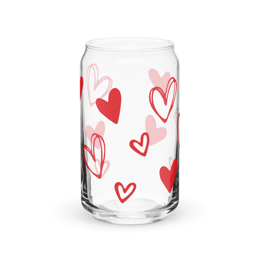 Heart Pattern Glass Tumbler Can product image (2)