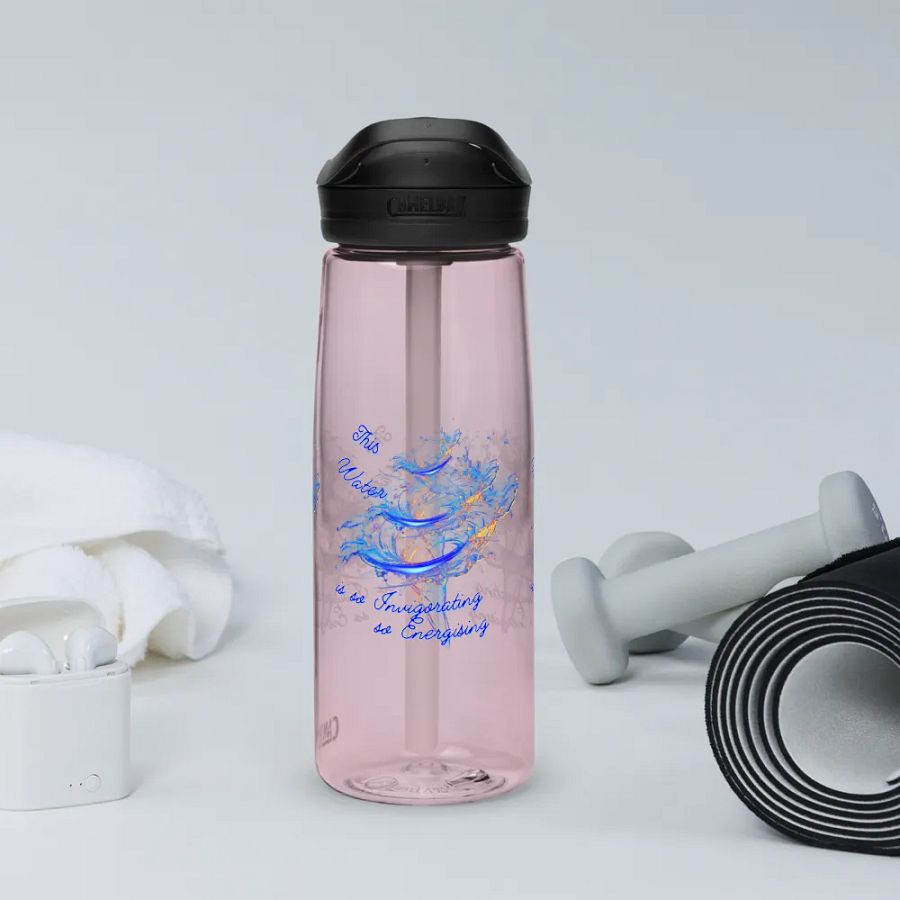 Camelback water bottle with beautiful swirly blue whirlpool  design featuring 'This water is so energising' product image (12)