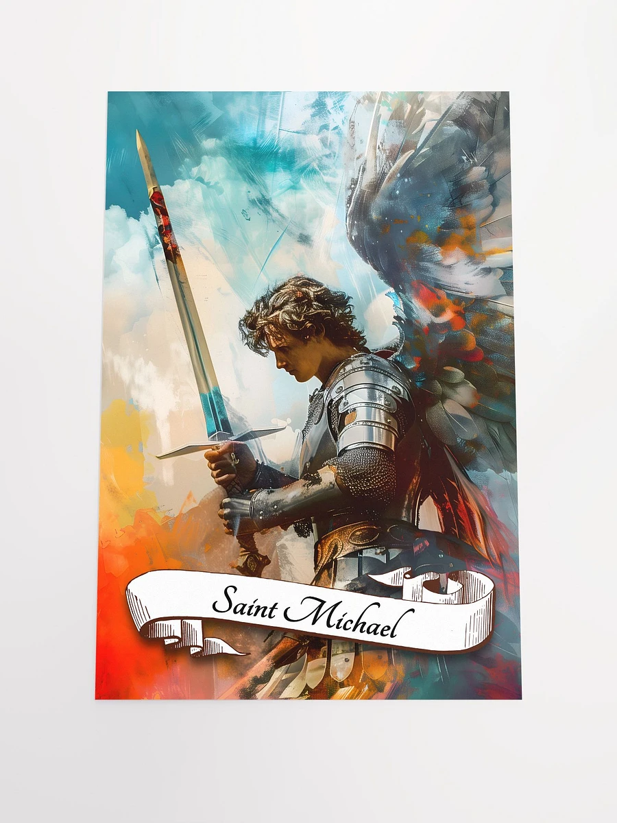 Saint Michael The Archangel Patron Saint of Bankers, Police Officers, Firemen, Grocers Matte Poster product image (3)