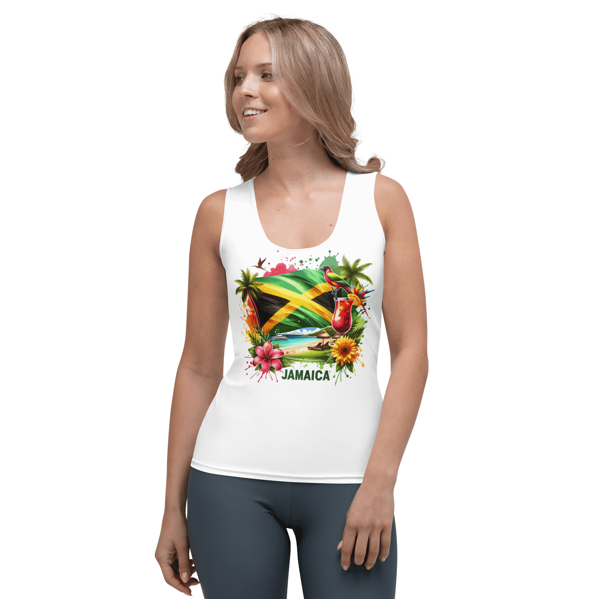 Women's Tank Top Jamaica Summer Tropical Flowers Beach Jamaican Flag product image (1)
