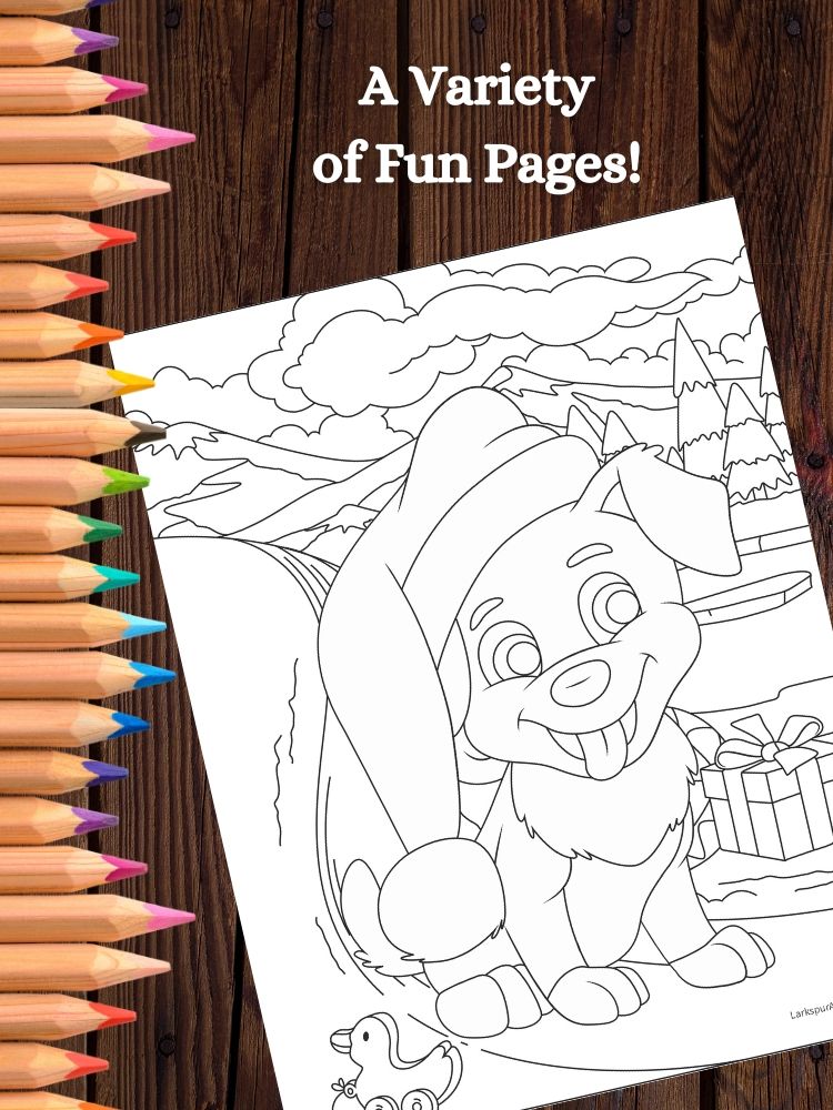 Printable Christmas Animals Holiday Coloring Pages for Kids product image (3)