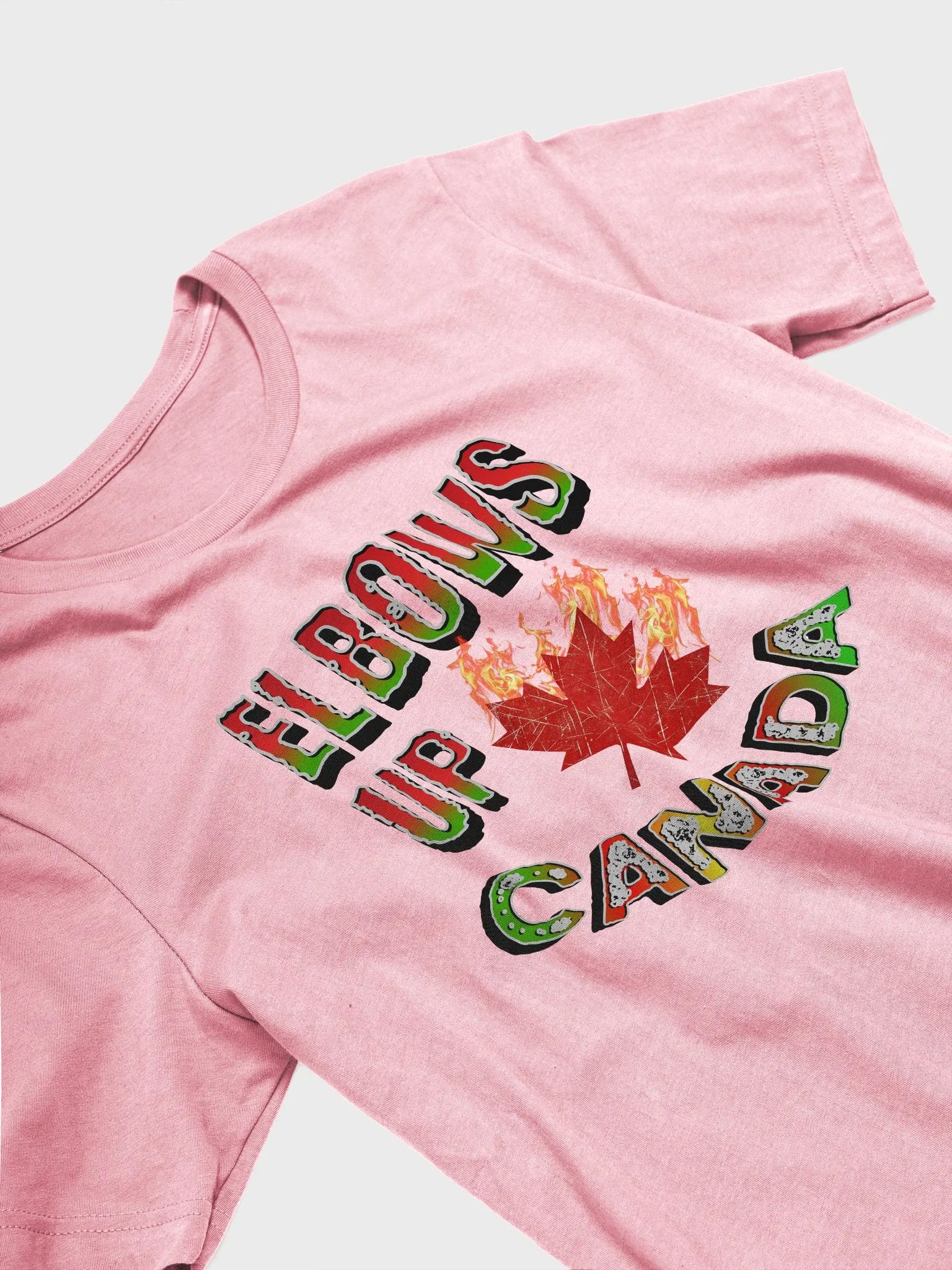 Elbows Up Canada Flaming Maple Leaf T-Shirt product image (2)